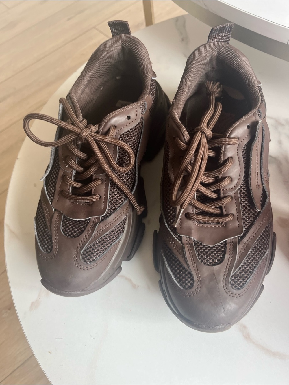 Men's Brown Mesh Athletic Sneakers